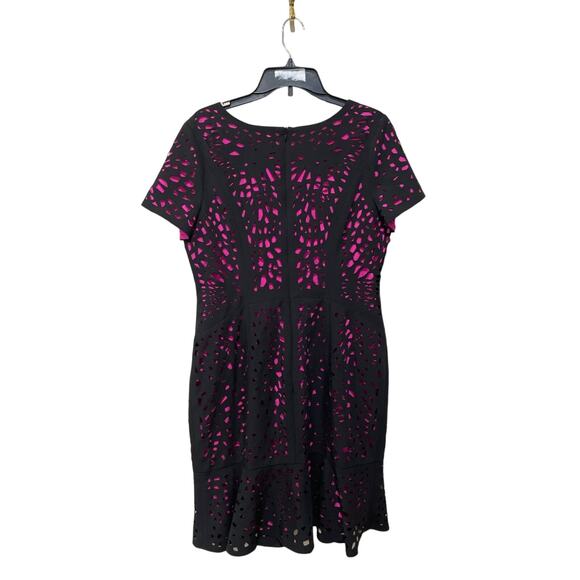 FOCUS by Shani Laser Cut Dress With‎ Flounce Size US 12 - Picture 4 of 5